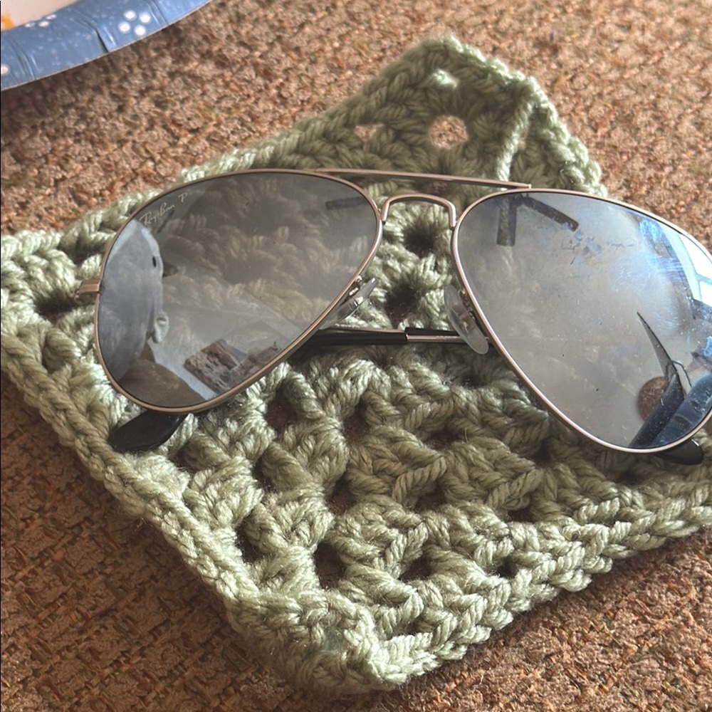 Ray-Ban Silver Aviator Sunglasses with Double Bridge